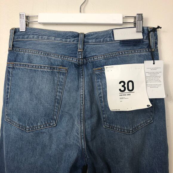 RE/DONE High Rise Straight Leg Loose Fit Button Fly 90's Jeans Vintage Indigo 30 - Picture 10 of 13